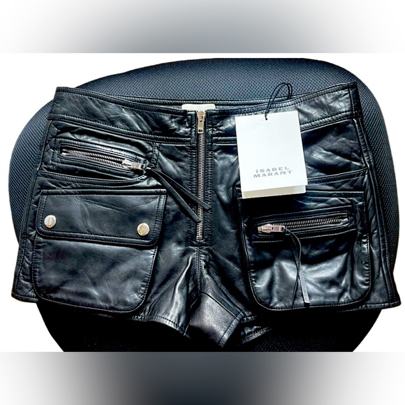 💯Brand new ISABEL MARANT zip-up leather shorts - Picture 5 of 8